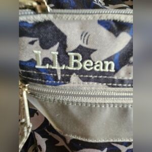 L.L. Bean Navy, Gray & Blue Patterned Men's Crossbody Bag Shark Kids Backpack